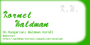 kornel waldman business card
